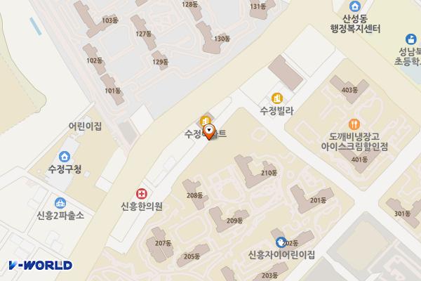 희망대 제2공영주차장 위치 지도 — 경기도 성남시 수정구 수정로296번길 6