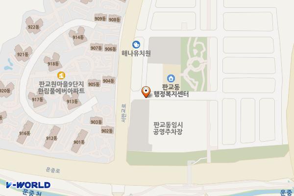 판교동 공영주차장 위치 지도 — 경기도 성남시 분당구 서판교로32번길 4