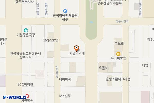 광주 프리미엄아울렛 위치 지도 — 전남광주통합특별시 서구 시청로 67