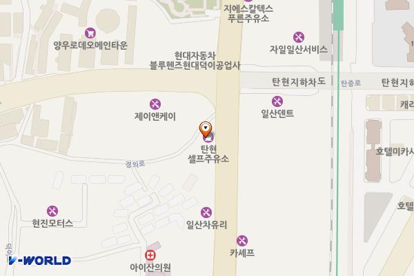 HD현대오일뱅크 탄현셀프주유소 위치 지도 — 경기도 고양시 일산서구 경의로 829
