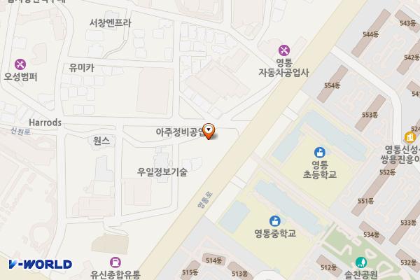 HD현대오일뱅크 영통제일셀프주유소 위치 지도 — 경기도 수원시 영통구 영통로 317