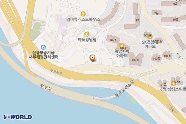 HD현대오일뱅크 강변현대주유소 위치 지도 — 서울특별시 용산구 원효로 9