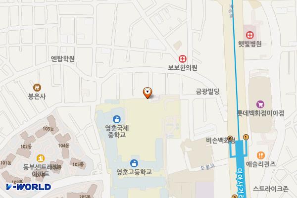 영훈국제중학교 위치 지도 — 서울특별시 강북구 도봉로13가길 19