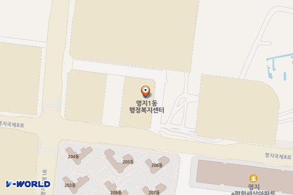 명지1동행정복지센터 위치 지도 — 부산광역시 강서구 명지국제8로 131