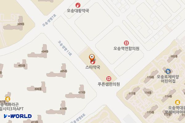 오송스타플릭스B4 위치 지도 — 충청북도 청주시 흥덕구 오송읍 오송생명11로 46