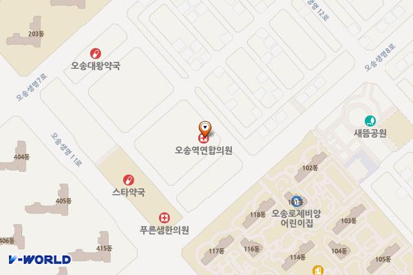 오케이타워 위치 지도 — 충청북도 청주시 흥덕구 오송읍 봉산2길 16