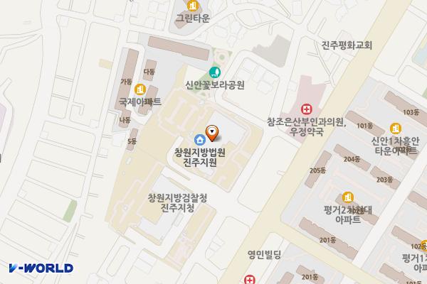 창원지방법원 진주지원 위치 지도 — 경상남도 진주시 진양호로 303