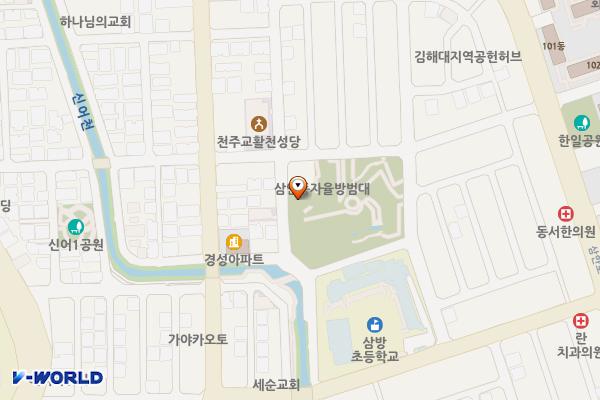 김해삼방공원공영주차장 위치 지도 — 경상남도 김해시 삼안로291번길 25-1