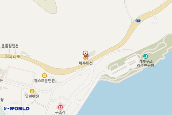 외도바우펜션 위치 지도 — 경상남도 거제시 일운면 거제대로 2109