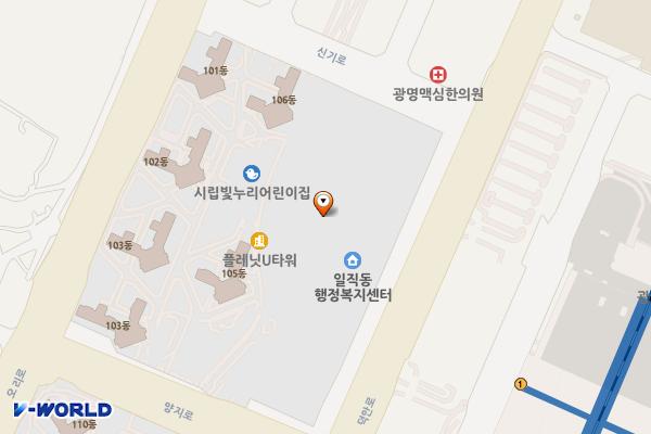 광명 유플래닛 위치 지도 — 경기도 광명시 양지로 19