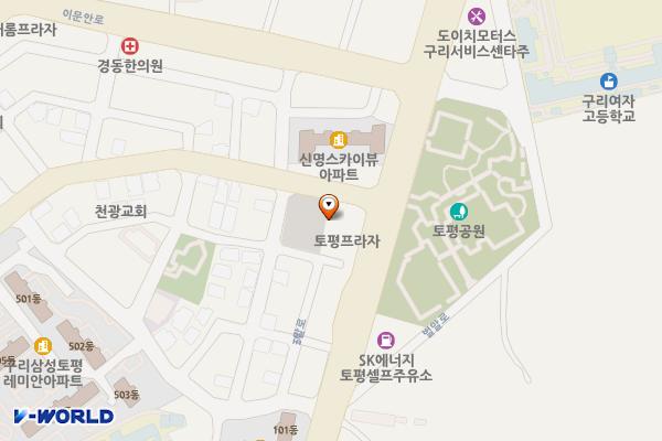 토평프라자(구리) 위치 지도 — 경기도 구리시 벌말로 145