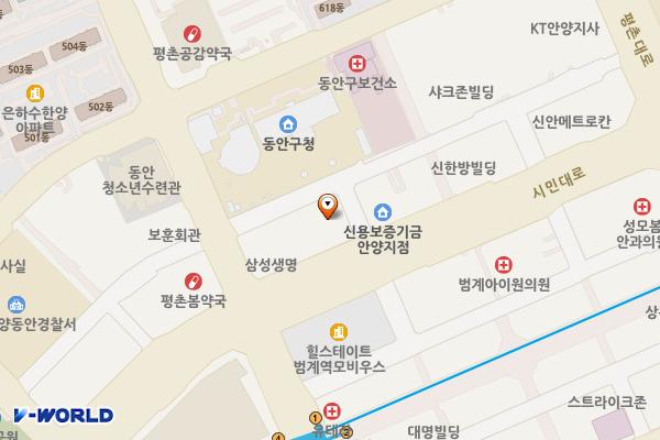 안양건설타워 위치 지도 — 경기도 안양시 동안구 시민대로 187