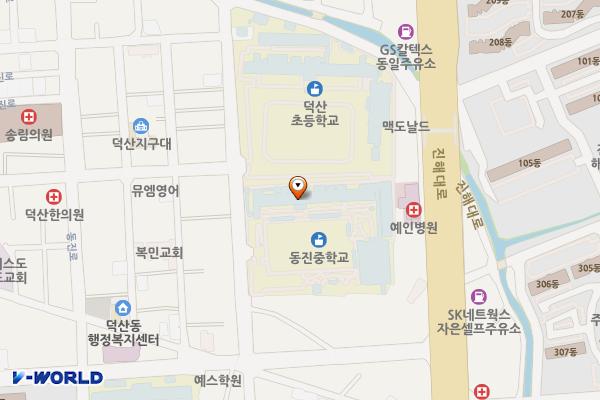 동진중학교(창원) 위치 지도 — 경상남도 창원시 진해구 덕산로46번길 25