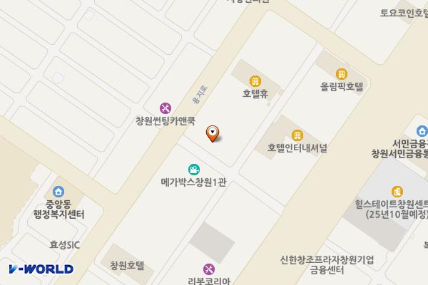 덕산그린피아(창원) 위치 지도 — 경상남도 창원시 성산구 용지로 64