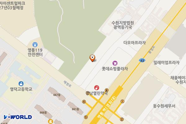 영통트리플렉스(수원) 위치 지도 — 경기도 수원시 영통구 매영로345번길 7