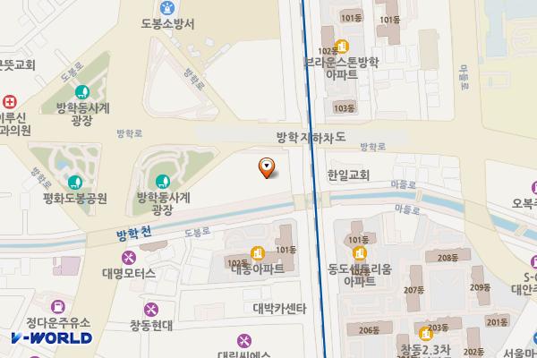 방학신화하니엘시티(도봉) 위치 지도 — 서울특별시 도봉구 노해로63가길 229