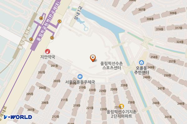 올림픽프라자(송파) 위치 지도 — 서울특별시 송파구 양재대로 1222