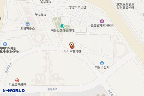 다원상가(창원) 위치 지도 — 경상남도 창원시 의창구 중동중앙로 103