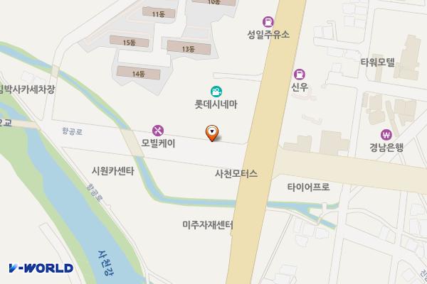 롯데시네마 사천 위치 지도 — 경상남도 사천시 사천읍 항공로 6