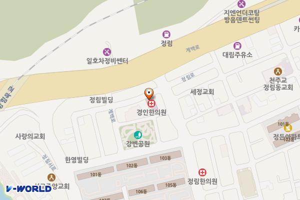 경인한의원(대전) 위치 지도 — 대전광역시 서구 정림로77번길 5