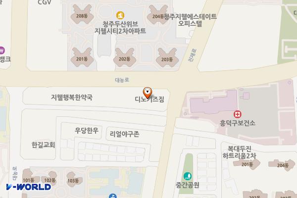 센트럴타워(청주) 위치 지도 — 충청북도 청주시 흥덕구 대농로 70