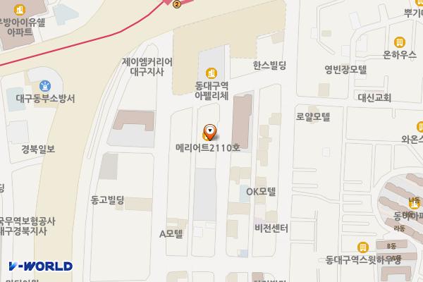 대구 메리어트호텔 위치 지도 — 대구광역시 동구 동부로26길 6