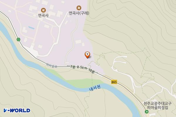 지리산국립공원 연곡사주차장(구례) 위치 지도 — 전남광주통합특별시 구례군 토지면 내동리 1001-2, 1006-1