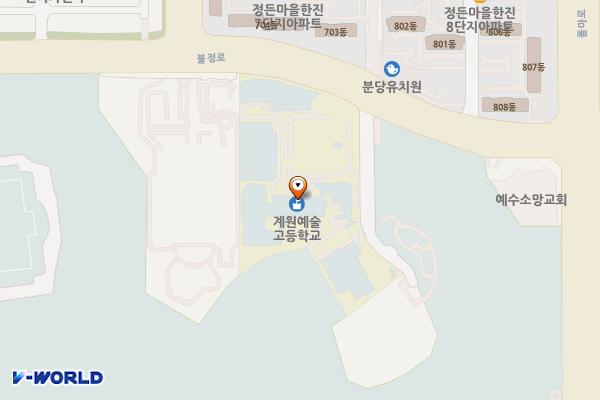 계원예술고등학교(성남) 위치 지도 — 경기도 성남시 분당구 불정로 100