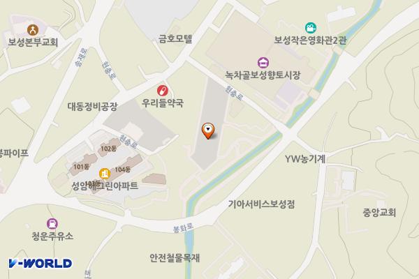 녹차골보성향토시장 제2주차장 위치 지도 — 전남광주통합특별시 보성군 보성읍 원봉리 2-3