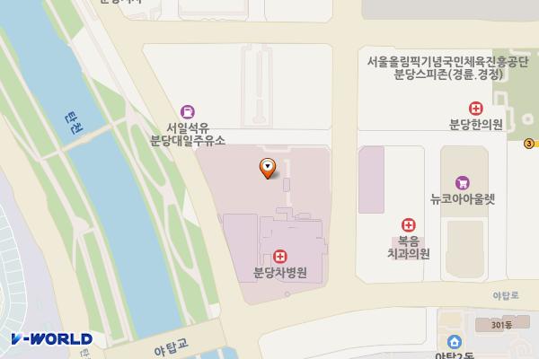 분당차병원 암센터(성남) 위치 지도 — 경기도 성남시 분당구 야탑로65번길 11