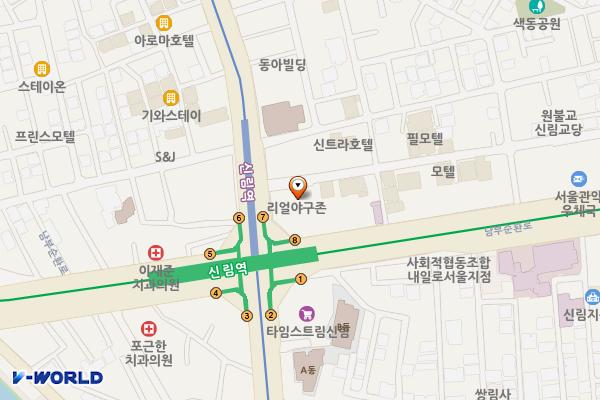 르네상스 복합쇼핑몰(관악) 위치 지도 — 서울특별시 관악구 신림로 340