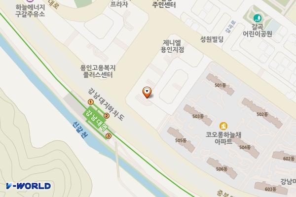 강남대프라자(용인) 위치 지도 — 경기도 용인시 기흥구 중부대로 579
