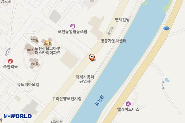 중앙로 제3노상주차장 위치 지도 — 경기도 포천시 중앙로 170