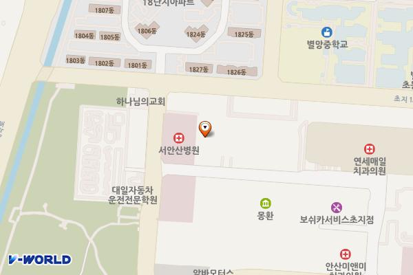 키즈타운1(안산) 위치 지도 — 경기도 안산시 단원구 원포공원1로 70