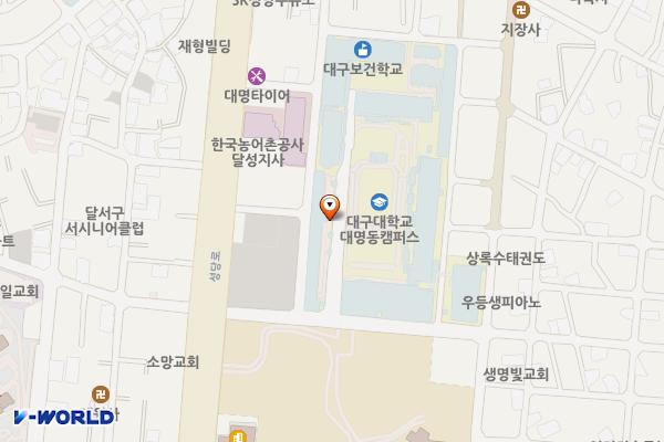 대구대학교 대명동캠퍼스 위치 지도 — 대구광역시 남구 성당로50길 33