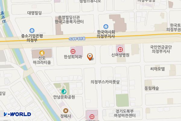 월드메르디앙 스마트시티(의정부) 위치 지도 — 경기도 의정부시 둔야로17번길 6