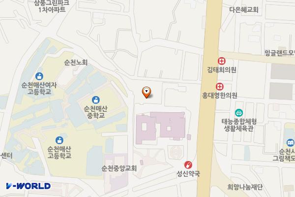 전라남도 순천의료원 위치 지도 — 전남광주통합특별시 순천시 서문성터길 2