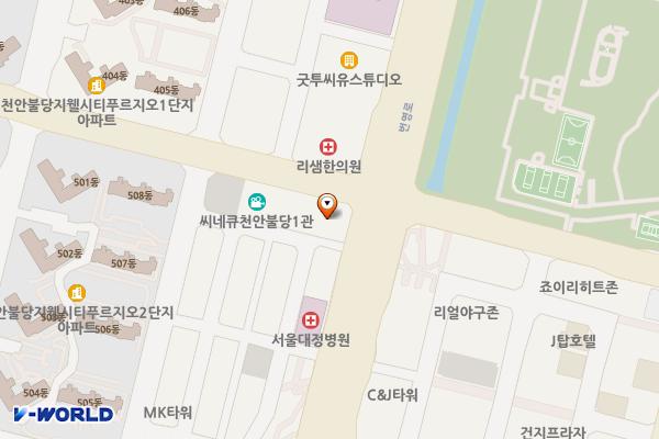 리앤시티(천안) 위치 지도 — 충청남도 천안시 서북구 불당33길 24