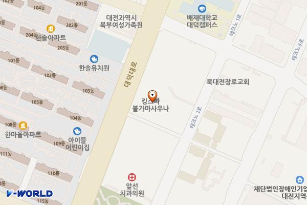 킹스파 사우나(대전) 위치 지도 — 대전광역시 유성구 테크노1로 12-14