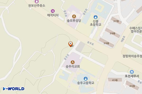 송우로 제3주차장 위치 지도 — 경기도 포천시 소흘읍 송우로 101-12