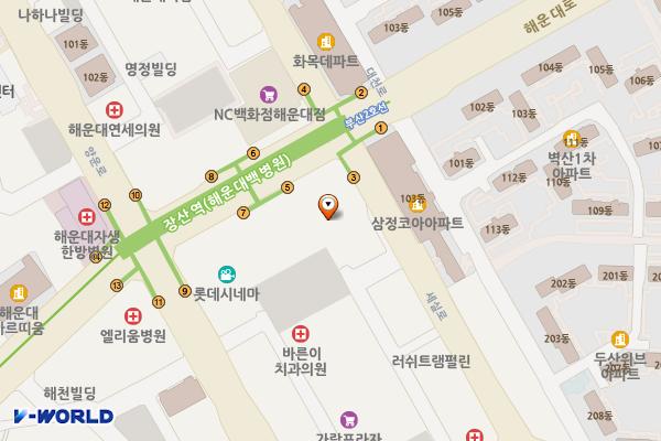 세종월드프라자(부산) 위치 지도 — 부산광역시 해운대구 해운대로 814