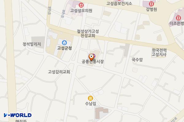 고성공룡시장 주차장(경남고성) 위치 지도 — 경상남도 고성군 고성읍 성내로112번길 75-3 74,