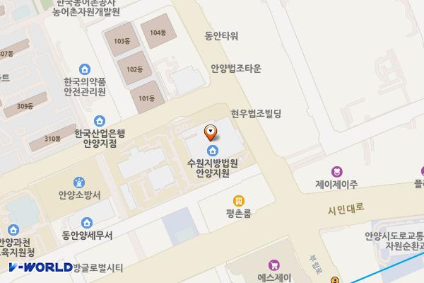 수원지방법원 안양지원 위치 지도 — 경기도 안양시 동안구 관평로212번길 70