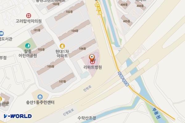 리하트병원(의정부) 위치 지도 — 경기도 의정부시 충의로 3