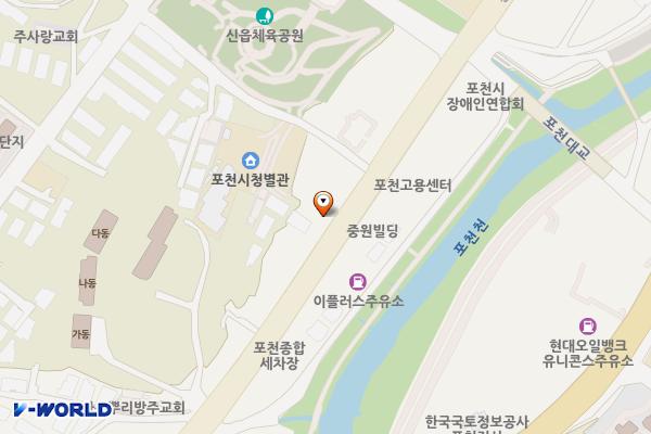 중앙로 제1노상주차장 위치 지도 — 경기도 포천시 중앙로 55