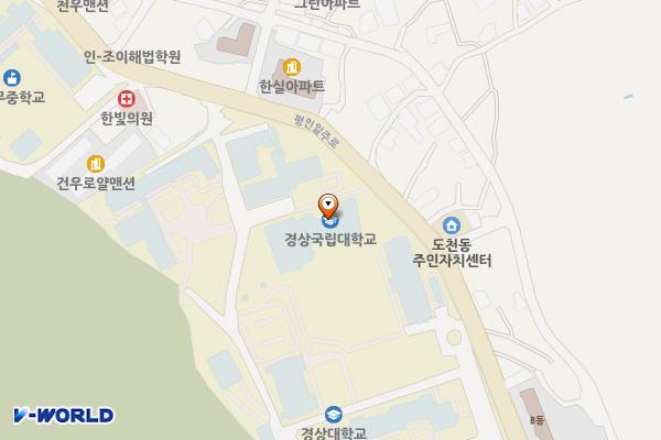 경상국립대학교 통영캠퍼스 해양누리관 위치 지도 — 경상남도 통영시 통영해안로 2
