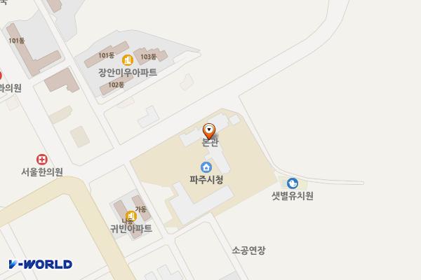 파주시청 위치 지도 — 경기도 파주시 시청로 50