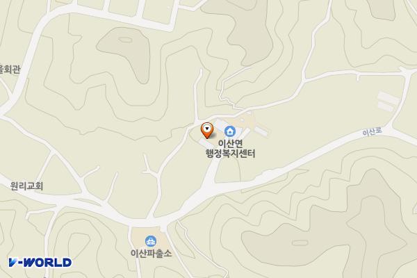 이산면행정복지센터(영주) 위치 지도 — 경상북도 영주시 이산면 이산로 201