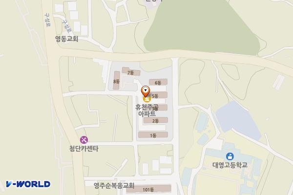 대영고등학교 인근 공영주차장(영주) 위치 지도 — 경상북도 영주시 구성로188번길 27-1