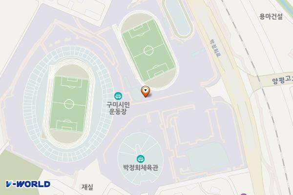 구미시민운동장 보조경기장 위치 지도 — 경상북도 구미시 박정희로 375-20